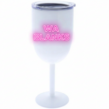 Load image into Gallery viewer, White wine glass with a clear lid on a white background