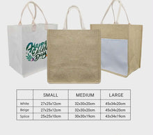Load image into Gallery viewer, Sublimation JUTE TOTE BAG (due late may)