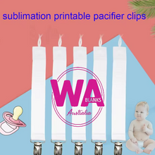 Load image into Gallery viewer, Promotional image for WA Blanks Australia with pacifier clips and candles on a colorful background.