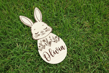 Load image into Gallery viewer, Personalized Easter Bunny Egg Laser cut
