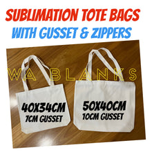 Load image into Gallery viewer, Tote Bags - Heavy Duty WHITE CANVAS
