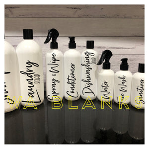 Shower Bottles - 250ml WHITE