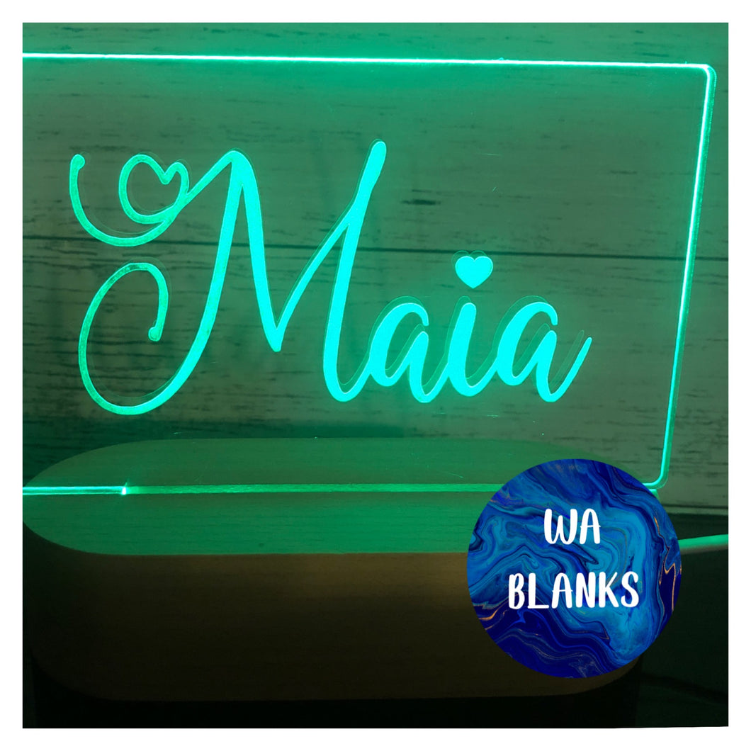 Night Light Acrylic - Plain Rectangle