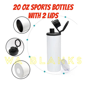 20oz Sublimation Tumbler - SPORTS (2 lids)