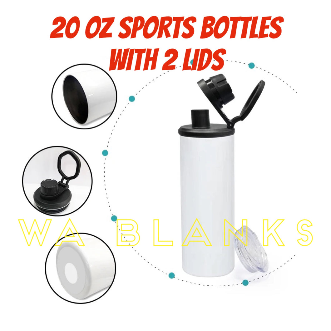 20oz Sublimation Tumbler - SPORTS (2 lids)