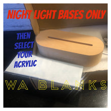 Load image into Gallery viewer, BASE ONLY - NIGHT LIGHT - COLOUR CHANGING - NATURAL WOOD OVAL
