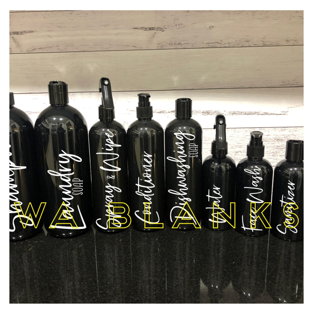 Shower Bottles - One Litre BLACK