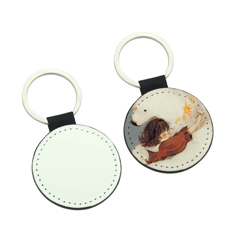 Keyring - PU LEATHER CIRCLE